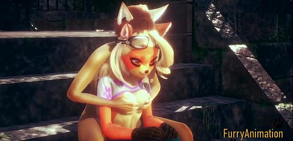 trendsCrash Bandicoot Furry Hentai - Coco fingering and fucked in a Jarden - Anime Manga Yiff Japanese Porn